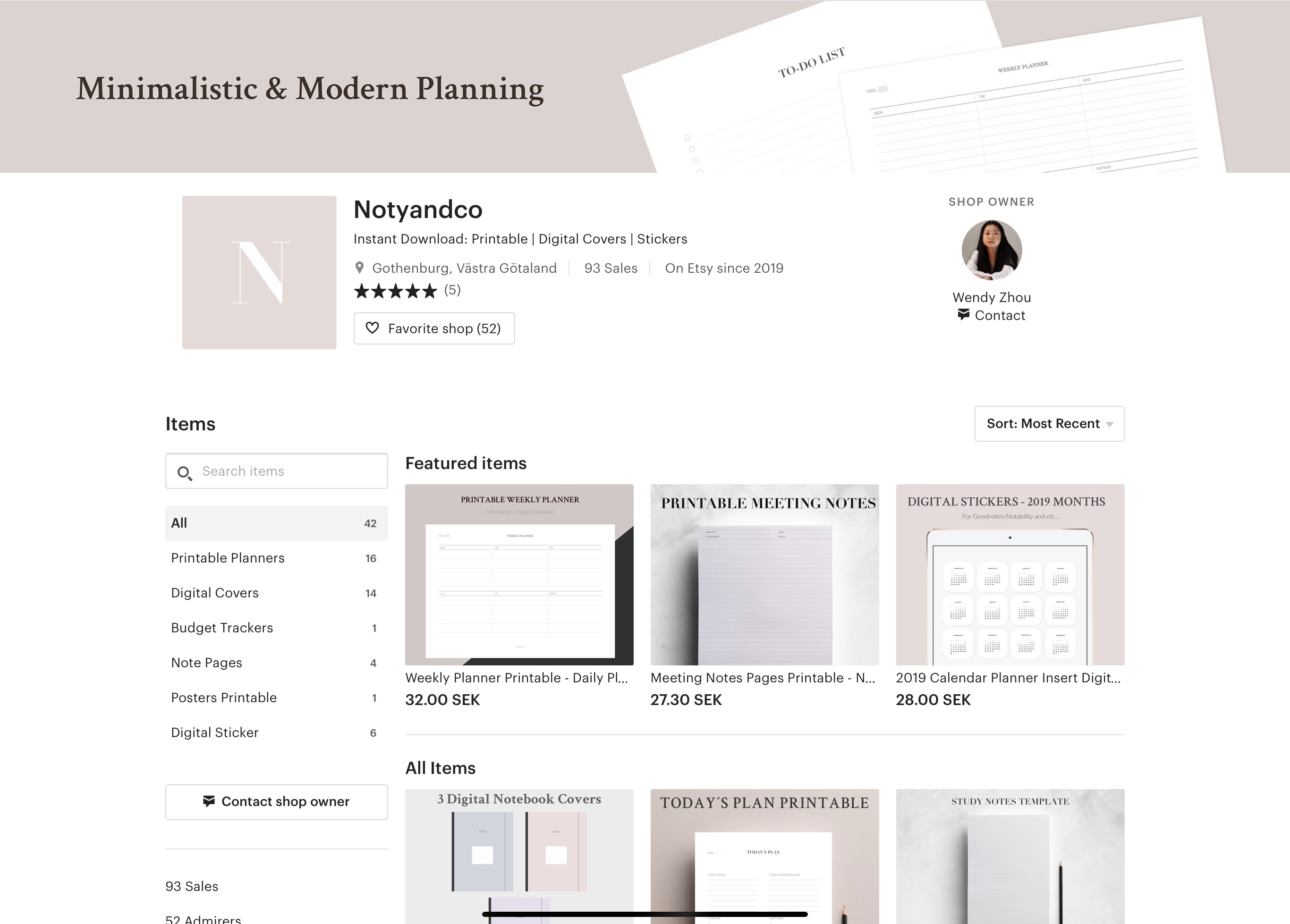 Noty & Co - E-commerce digital products and printables