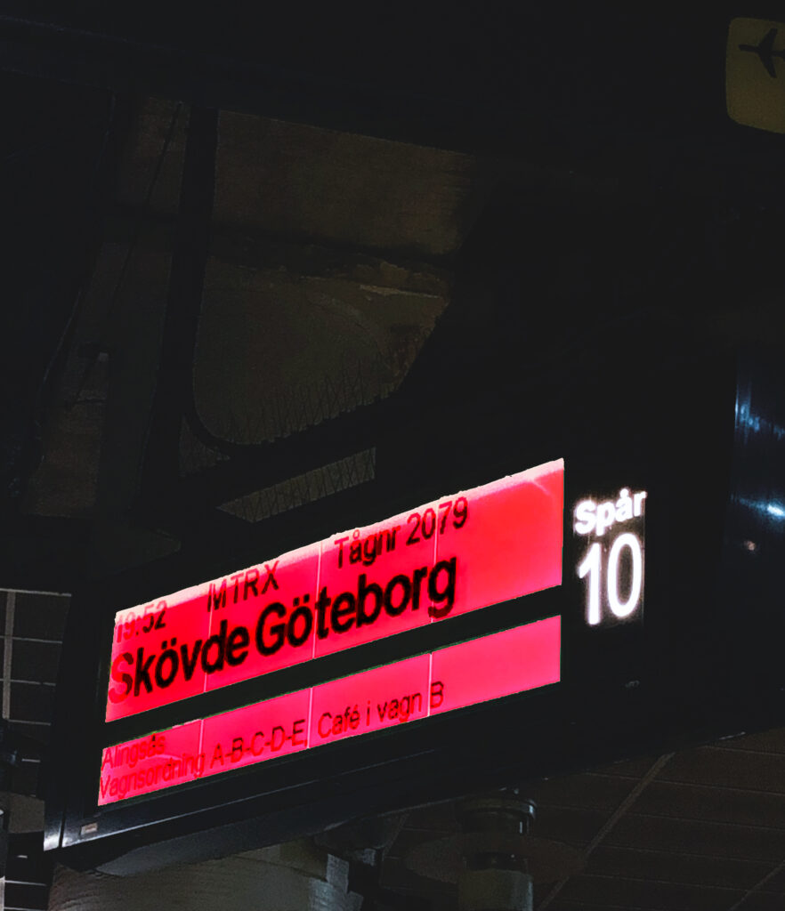 Red Train Station Sign Gothenburg