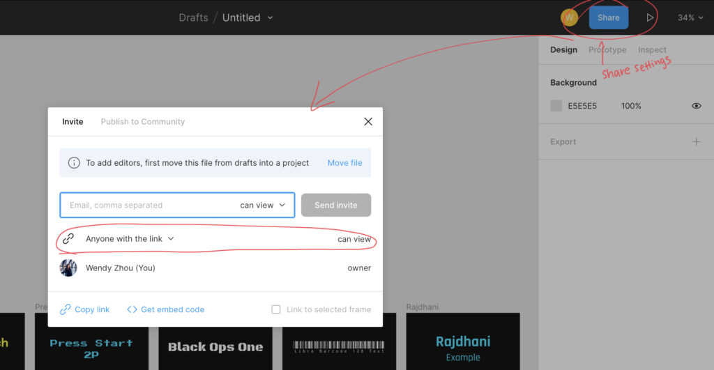 Figma files drafts projects private